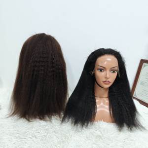 Letsfly Promotion 146$ Wholesale 13x4 Kinky Straight 12A HD Lace Front 100% <b>Human</b> <b>Wigs</b> Women Coarse Raw 20in Yaki Hair 250% - Product Image 1