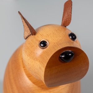 Sevimli ahşap hayvan zodyak köpek müzik kutusu yapay el sanatları için doğum günü hediyesi kapalı dekorasyon ve dekoratif süs - Product Image 5