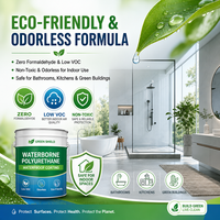 Revêtement imperméable en polyuréthane aqueux à faible odeur, formule écologique pour la réparation moderne des murs, salles de bain, cuisines et toitures