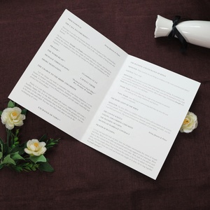 Buchstil A4 Größe Elegante Hochzeits einladung programm karte mit kunden spezifischem Logo und Formulierungen - Product Image 2