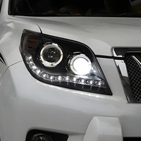 Phares LED DRL de mise à niveau pour Toyota Prado 2010-2013, ensemble de feux avant de voiture au design double projecteur, accessoires de phares automobiles