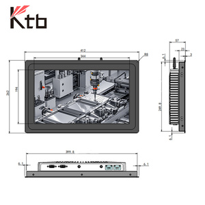 Ktb 10.1 10.4 12 15inch không quạt cảm ứng AIO <span class=keywords><strong>Android</strong></span> <span class=keywords><strong>OS</strong></span> nhúng Màn hình IP65 không thấm nước Wall Mount công nghiệp màn hình cảm ứng Bảng điều chỉnh <span class=keywords><strong>PC</strong></span> - Product Image 2