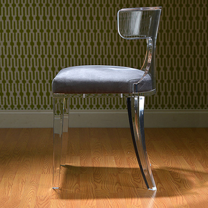 Sedia da Pranzo di Lusso in Acrilico con Cuscino in Velluto, Sedia Trasparente per Ristorante, Sedia da Pranzo di Lusso per Hotel, <span class=keywords><strong>Arredamento</strong></span> per la Casa - Product Image 4