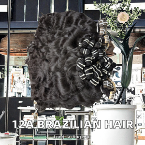 ผมต่อสไตล์ผมมนุษย์ผมคนบราซิลแท้12A เกรดเรมี่ธรรมชาติผมสไตล์ลอนมัดผมถักแบบปิดด้านหน้า - Product Image 2