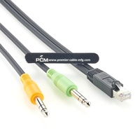 Cable de Audio RJ45 8P8C Macho a Doble TRS Estéreo Macho de 6.3mm (1/4") AXIA para Consolas de Transmisión y Sistemas de Grabación de Estudio
