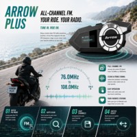 Arrow Plus avec écran LED, portée d'intercom de 1500 m avec intercom maillé, casque étanche IP67