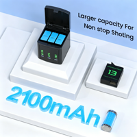 3 Paket Baterai Kamera Aksi dan Kotak Pengisi Daya untuk GoPro Hero 13 Black Daya Tahan Lama 1900mAh Enduro Tahan Dingin OEM