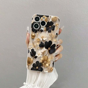 Custodia custodia per telefono cellulare in Silicone TPU con stampa fiore <span class=keywords><strong>nero</strong></span> di lusso per <span class=keywords><strong>Iphone</strong></span> X Xr <span class=keywords><strong>Xs</strong></span> 11 12 13 14 15 16 17 Pro Max - Product Image 2