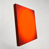 Lampe murale artistique intelligente en aluminium et acrylique à dégradé, effet coucher de soleil et lever de soleil, avec bouton de réglage et variateur d'intensité via application, design Art Déco