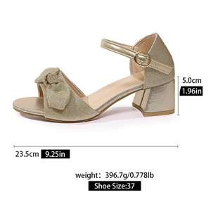 Sandales à talons hauts sexy pour femmes, nouveau design personnalisé OEM, talons épais, empeigne en forme de nœud, bout ouvert, été, A-XT-050 - Product Image 2