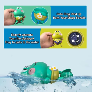 Juguete de Agua de Rana Feliz con Resorte para Nadar y Jugar en el Agua, Juguete de Agua Montessori de ABS sin Pilas para Niños, Juguete de Baño para Bebés - Product Image 6