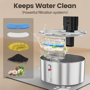 Offre Spéciale : Distributeur d'eau intelligent pour animaux de compagnie, luxueux, écologique, en acier inoxydable, à chargement automatique, 3,2 L, ultra silencieux, avec filtration multicouche - Product Image 3