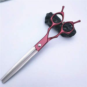 กรรไกรตัดขนสัตว์เลี้ยงมืออาชีพ สีแดง ขนาด 7 นิ้ว ใบมีดมาตรฐาน คุณภาพสูง สำหรับตัดขนสุนัขและแมว - Product Image 3