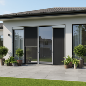 Moustiquaire rétractable pour porte et fenêtre, 55,1 pouces, en polyester noir, design minimaliste, installation facile - Product Image 2