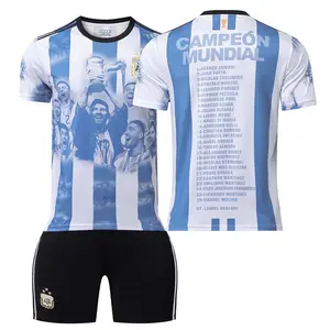 Venta al por mayor Jersey espacios en blanco sublimación personalizada camiseta de fútbol conjunto de uniforme ropa de fútbol Messi Jersey fútbol RCZ08