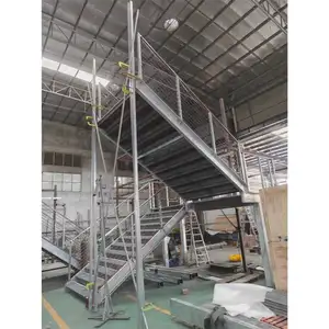 Prefab high quality steel structure stairs outdoor stainless steel stairs with pattern steel treads