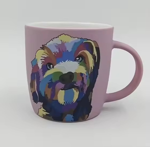 Mug à café et à thé en céramique écologique, style pop art créatif, motif berger allemand, finition mate douce au toucher, compatible lave-vaisselle et micro-ondes - Product Image 6