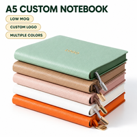 Carnet A5 personnalisé avec logo multicolore, marque-page et clip métallique pour réunions de bureau, études, remise de diplômes, cadeaux pour enseignants