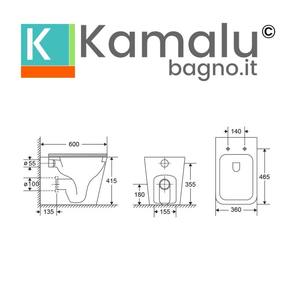 LITOS-TF Kamalu Bidet Senza Cornice a Parete, Accessori per Bagno - Product Image 3