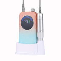 SG723 Lime à ongles rechargeable dégradé orange-bleu 45000 tr/min 48W, polisseuse à ongles portable sans fil USB pour salon de manucure