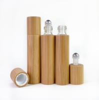 Flacons à bille en verre Lanjing 5ml 10ml avec coque en bambou et impression sérigraphique pour huiles essentielles