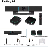 Kamera Konferensi All-in-One 4K OEM ODM Langsung dari Pabrik, AI Portrait, 4+2 Mikrofon, Jangkauan 10m, Speaker 8W untuk Ruang Konferensi