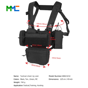 Chaleco Táctico Ligero MMC0232 Mk3 para Deportes al Aire Libre, Chaleco de Carga con Correa para el Pecho, de Poliéster Negro, Personalizable para Entrenamiento - Product Image 4