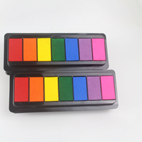 Tampon encreur 7 couleurs pour peinture au doigt pour enfants 20*8cm, tampon encreur arc-en-ciel à base d'eau pour loisirs créatifs, journalisation, scrapbooking, vente en gros
