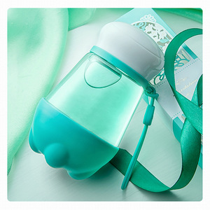 Cute Portable Glass Cup With Strap Transparent High Borosilicate For Tea Water Juice Travel Use - Product Image 3