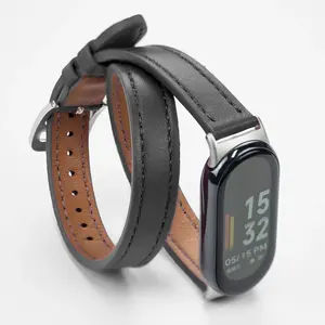 Dragonne Correa montre remplacement Miband 8 bracelet en cuir pour Xiaomi Mi Band 8 NFC Bracelet de <span class=keywords><strong>sport</strong></span> Pulseira pour Mi Band 8 bracelet - Product Image 1