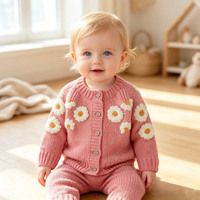 Frühling Kinder Mädchen Strickjacke Mantel Kleidung Herbst Langarm Bedruckter Strickmantel Kinder Mädchen Pullover Oberteile