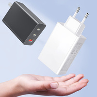 Chargeur mural rapide GaN 65W 2C1A PD QC en gros, prises US EU UK en option, chargeur multi-appareils, faible MOQ, garantie 1 an