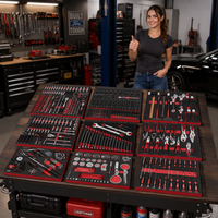 Ensemble d'outils de mécanicien professionnel de 477 pièces avec 10 plateaux en mousse EVA et inserts, kit de clés à douilles pour atelier de réparation automobile