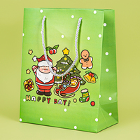 Sacs cadeaux de Noël personnalisés en matériaux recyclés avec poignées en corde de coton ou poignées découpées, sacs en papier de luxe pour cadeaux de retour, vente en gros