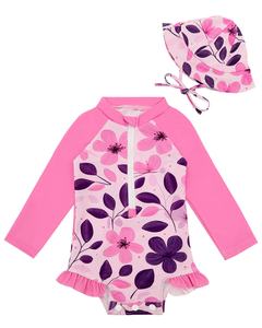 <span class=keywords><strong>Maillot</strong></span> <span class=keywords><strong>de</strong></span> <span class=keywords><strong>bain</strong></span> une pièce pour filles, protection solaire UPF50+, manches longues et fermeture éclair, imprimé, pour bébés et enfants - Product Image 1