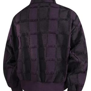 Veste zippée beige à franges et patchwork pour homme, vêtement d'extérieur décontracté et ample pour homme avec col montant et manches longues, fabricant de vestes - Product Image 6