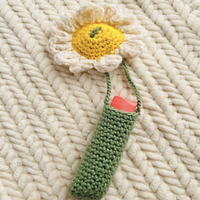 Porte-baume à lèvres fait main Amigurumi Flower Crochet Accessoire pour rouge à lèvres Crochet Porte-baume à lèvres