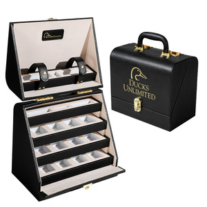 Nhà Máy Màu Đen Tùy Chỉnh Chip Trường Hợp Poker 200 500 PU Trường Hợp Đối Với Lưu Trữ Các Chip, Dice, Và Thẻ - Product Image 1