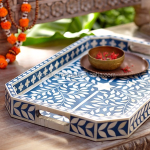 Hot Selling Classic <b>Black</b> Bone Inlay Service <b>Tray</b> Unique Decorative Christmas <b>Tray</b> for Home & Restaurants - Product Image 2
