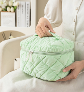 <span class=keywords><strong>2025</strong></span> Mới Nhất Bông Phun Mỹ Phẩm Túi Công Suất Lớn Xách Tay Son Môi Rửa Lưu Trữ Túi Dây Kéo Xuống 3Pcs Trang Điểm Bộ Túi - Product Image 1