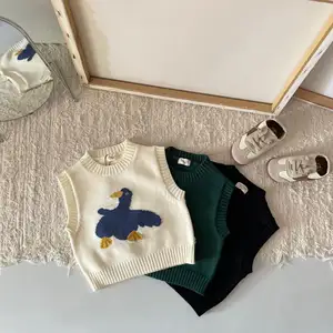 Benutzer definierte Herbst Kinder Jungen niedlichen Pullover Weste Säugling Mädchen Baumwolle Pullover Neugeborene Baby gestrickte Kleidung Weste