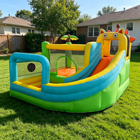 Château gonflable multifonctionnel pour usage domestique avec toboggan et piscine à balles