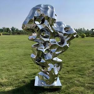 Factory Custom High Quality Outdoor Taihu <b>Stone</b> Large Stainless Steel <b>Ornaments</b> Abstract Metal Mirror Sculptures - Product Image 1