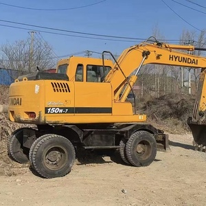 Excavatrice Hyundai 150w-7 d'occasion en bon état, excavatrice hydraulique sur roues d'occasion, Hyundai 150w-7 220 155 210 225 330 d'occasion - Product Image 4