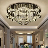 Vente directe du fabricant, luminaires de plafond en cristal LED avec base en métal pour chambres à coucher et salons, style luxueux simple et moderne