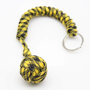 Equipo de Supervivencia al Aire Libre, <span class=keywords><strong>Llavero</strong></span> de Paracord Tejido a Mano de 25 cm con Bola de Acero Inoxidable para Defensa Personal, Puño de Mono, Seguro de Usar - Product Image 6