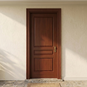 Puerta de interior de madera maciza con diseño simple GA-05S, madera dura de Malasia, núcleo de madera maciza. - Product Image 1