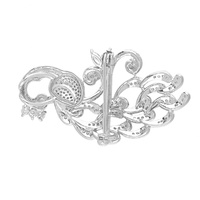 Broche élégante dégradée en forme d'oiseau pour femme, design de luxe léger, en cuivre, accessoire polyvalent et tendance pour le quotidien, mariage et fête