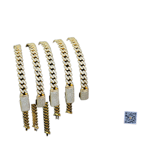 925 Silver/14k Gold 6mm/12mm/13mm VVS D Color Channel <b>Set</b> Iced Moissanite Hip Hop Charm Custom Unisex Bracelet - Product Image 1
