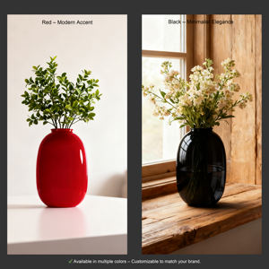 <span class=keywords><strong>Vase</strong></span> en <span class=keywords><strong>plastique</strong></span> ovale pour fleurs, décoration d'intérieur - Product Image 4